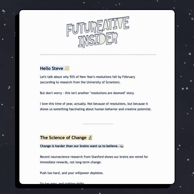 gif image scrolling through an example of the newsletter